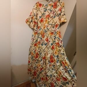 Floral Ruffle Sleeve Dress